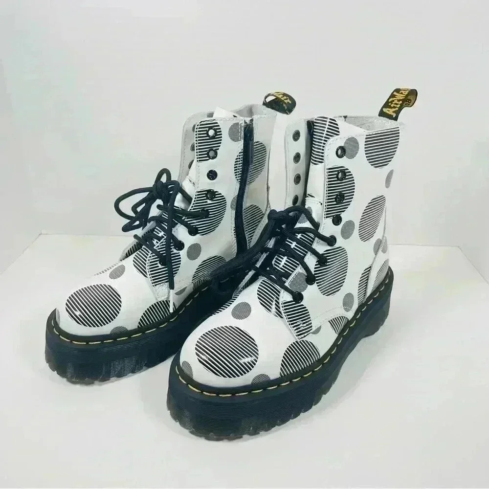 NEW Dr. Martens Jadon Boot Polka Dot Smooth Leather